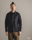 Iron Heart IHSH-426-BLK - 12oz Military Moleskin Western Shirt - Black