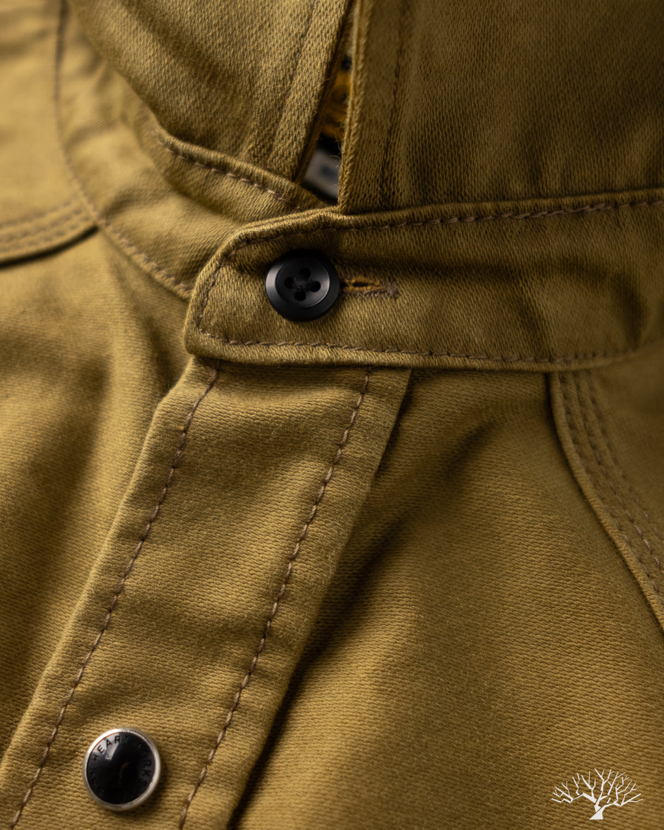 Iron Heart IHSH-426-KHA - 12oz Military Moleskin Western Shirt - Khaki