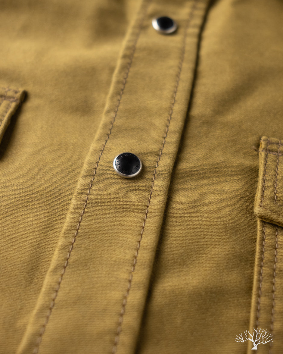 Iron Heart IHSH-426-KHA - 12oz Military Moleskin Western Shirt - Khaki