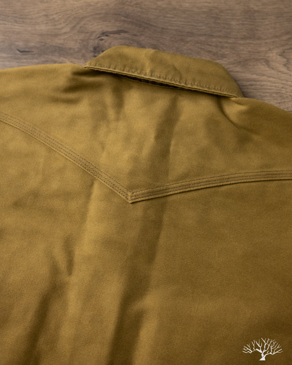 Iron Heart IHSH-426-KHA - 12oz Military Moleskin Western Shirt - Khaki