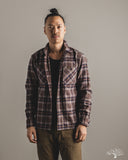 Iron Heart IHSH-430-BRN - Slubby Heavy Flannel Check Work Overshirt - Brown