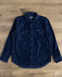 Iron Heart IHSH-438-IND - 7.5oz Selvedge Corduroy Western Shirt - Indigo