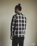 Iron Heart IHSH-441-BLK - 9oz Selvedge Flannel Check Work Shirt - Black