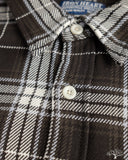 Iron Heart IHSH-441-BLK - 9oz Selvedge Flannel Check Work Shirt - Black