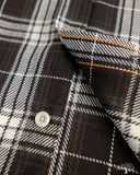 Iron Heart IHSH-441-BLK - 9oz Selvedge Flannel Check Work Shirt - Black