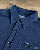 Iron Heart IHSH-96-IND - Waffle Work Shirt - Indigo