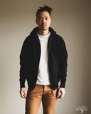 Iron Heart IHSW-10-BLK - Ultra Heavyweight Loopwheel Zip Up Hoody - Black