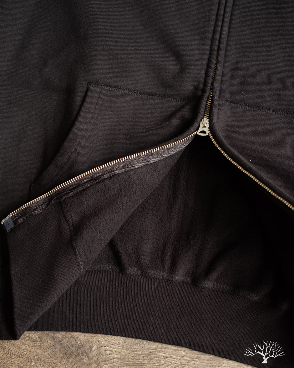 Iron Heart IHSW-10-BLK - Ultra Heavyweight Loopwheel Zip Up Hoody - Black