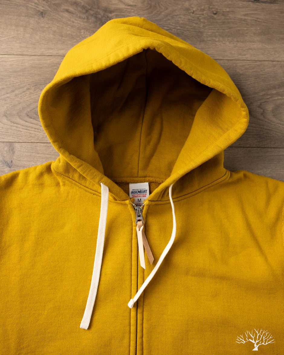 Iron Heart IHSW-10-MUS - 14oz Ultra Heavyweight Loopwheel Zip Up Hoody - Mustard