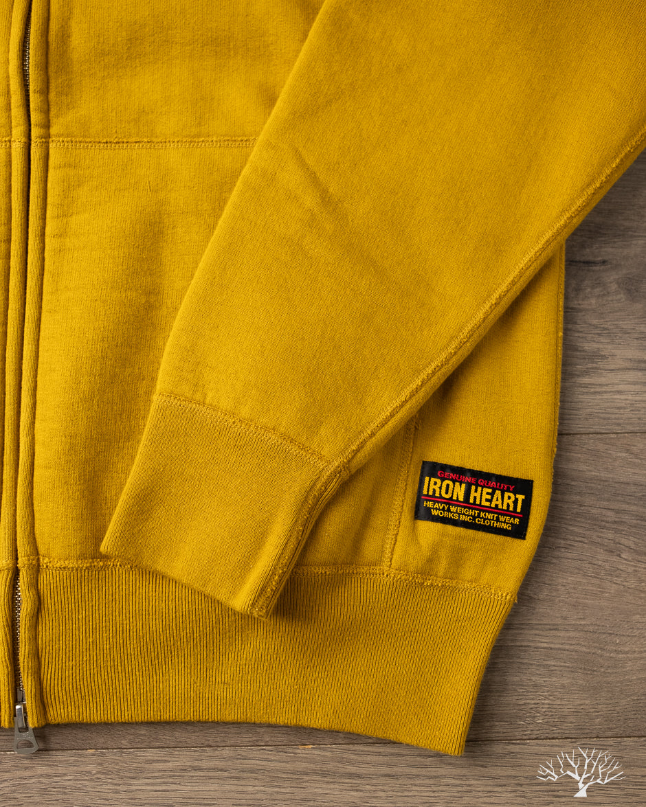Iron Heart IHSW-10-MUS - 14oz Ultra Heavyweight Loopwheel Zip Up Hoody - Mustard