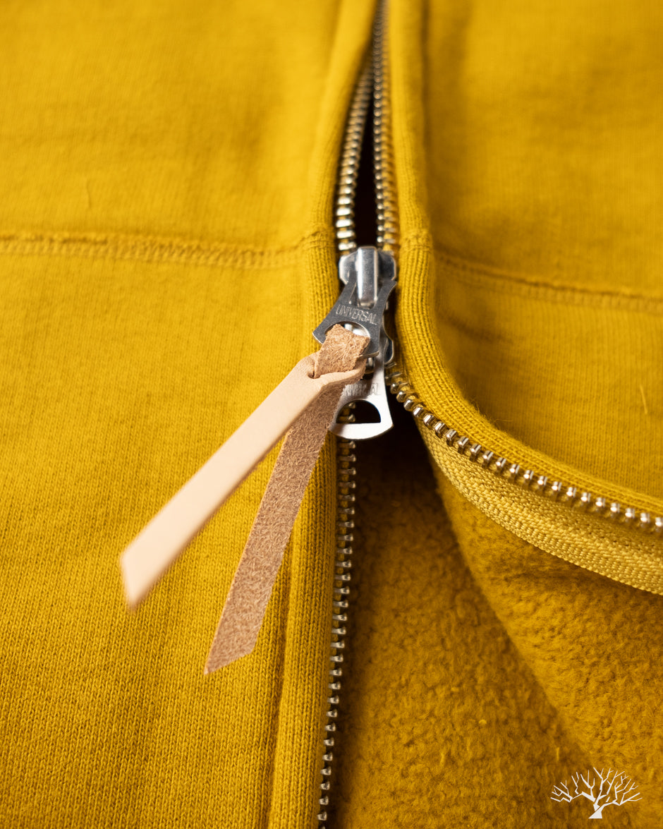 Iron Heart IHSW-10-MUS - 14oz Ultra Heavyweight Loopwheel Zip Up Hoody - Mustard