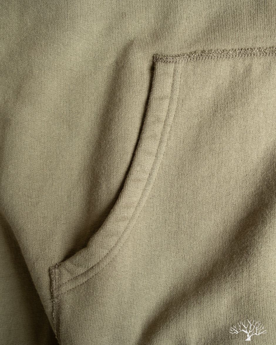 Iron Heart IHSW-49-OLV - 14oz Ultra Heavyweight Loopwheel Hoodie - Olive