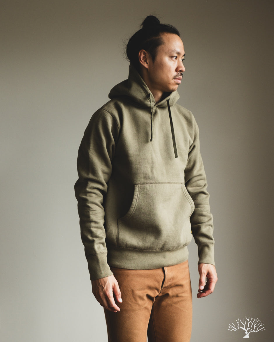 Iron Heart IHSW-49-OLV - 14oz Ultra Heavyweight Loopwheel Hoodie - Olive