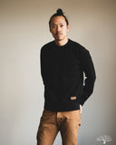 Iron Heart IHSW-86-BLK - Heavyweight Thermal Crew Neck Sweater - Black