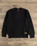 Iron Heart IHSW-86-BLK - Heavyweight Thermal Crew Neck Sweater - Black