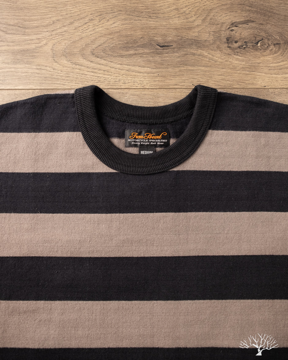 Iron Heart IHTB-01-GRY-BLK - 11oz Cotton Knit Long-Sleeve Sweater - Grey/Black