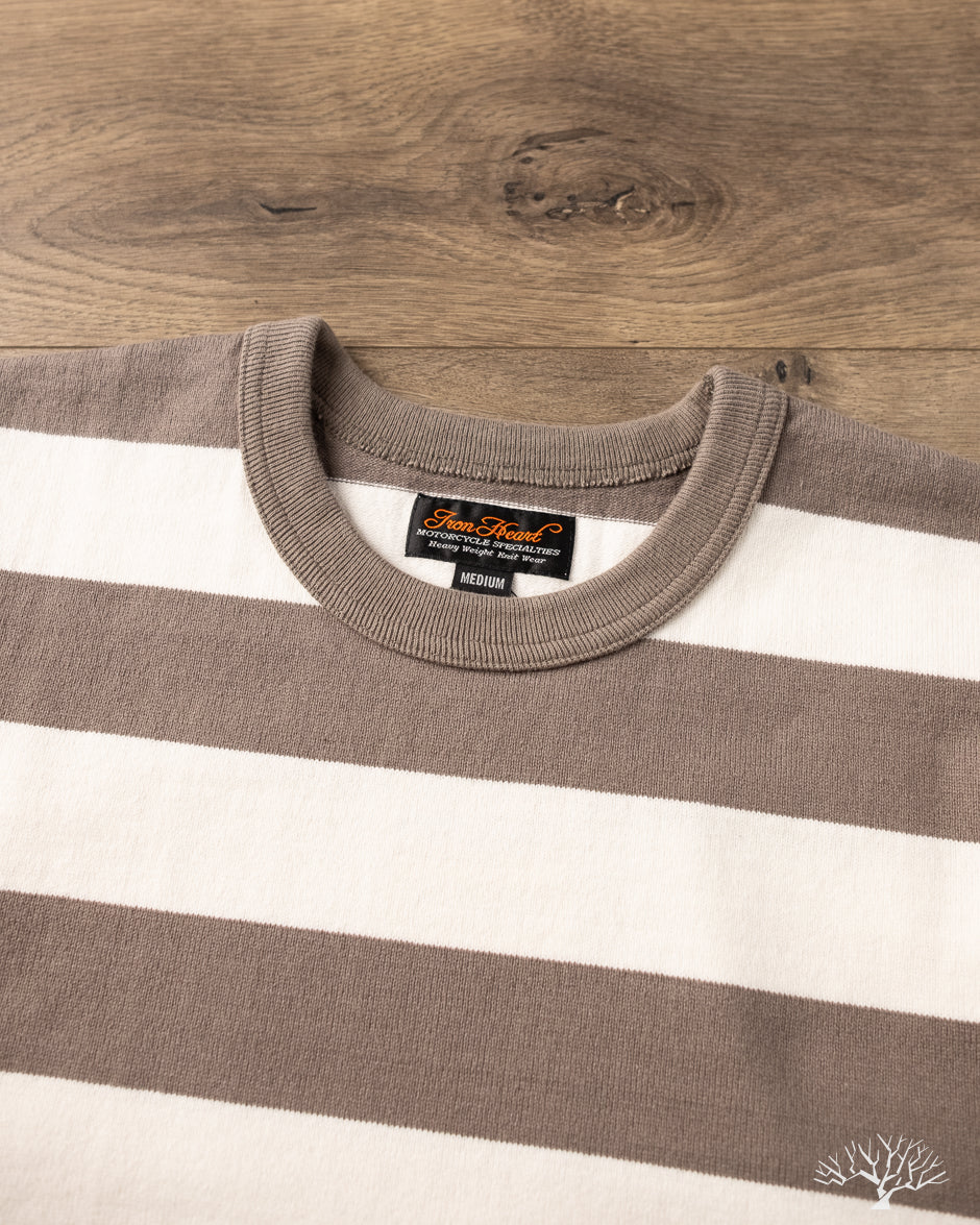 Iron Heart IHTB-01-GRY-WHT - 11oz Cotton Knit Long-Sleeve Sweater - Grey/White