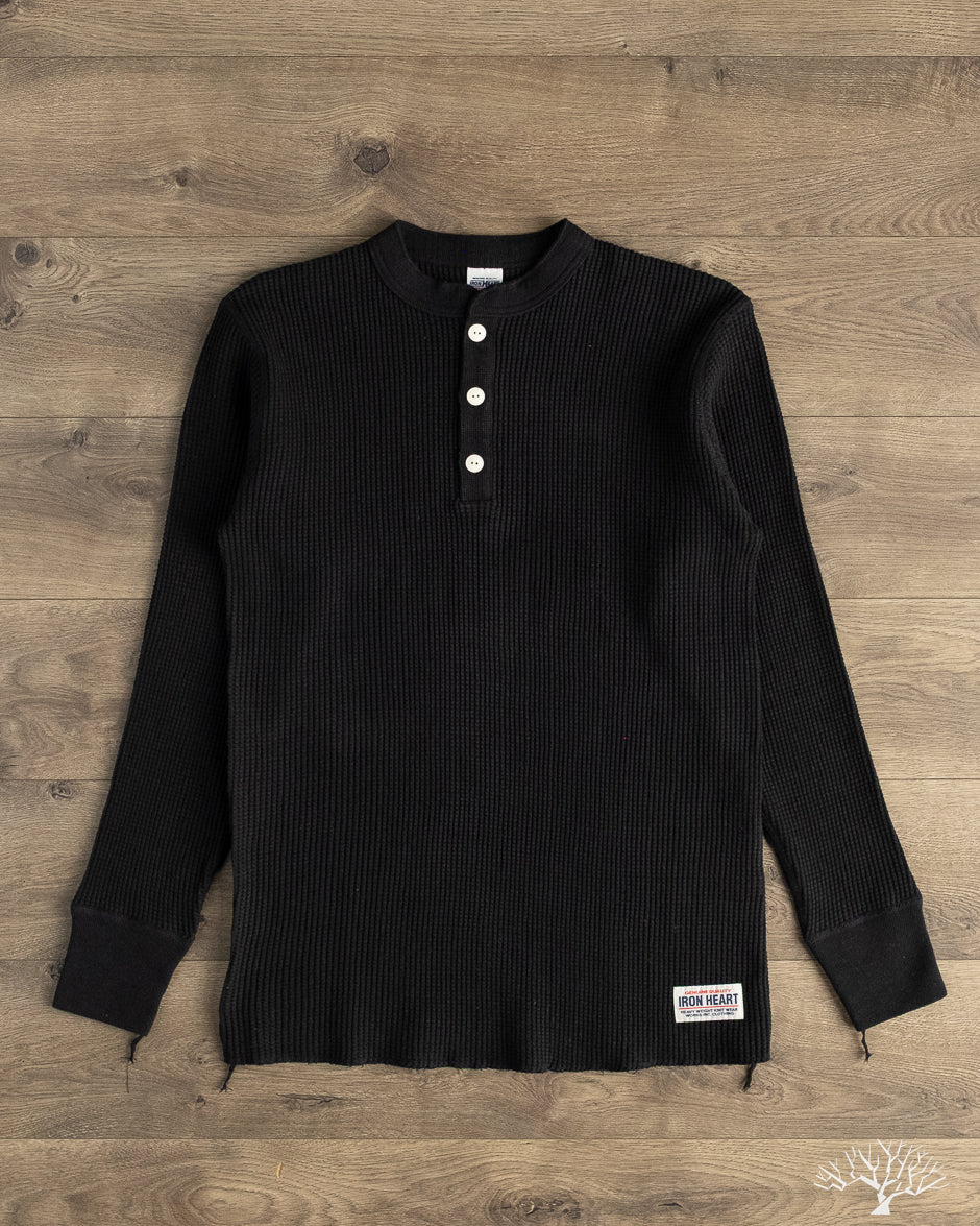 Iron Heart - IHTL-1213-BLK - Waffle Knit Long Sleeve Thermal