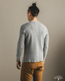 Iron Heart IHTL-1213-GRY - Waffle Knit Long Sleeve Thermal Henley - Grey