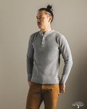 Iron Heart IHTL-1213-GRY - Waffle Knit Long Sleeve Thermal Henley - Grey