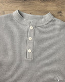 Iron Heart IHTL-1213-GRY - Waffle Knit Long Sleeve Thermal Henley - Grey