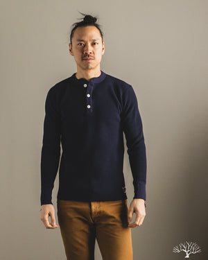 Iron Heart - IHTL-1213-NAV - Waffle Knit Long Sleeve Thermal 