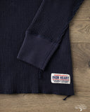 Iron Heart IHTL-1213-NAV - Waffle Knit Long Sleeve Thermal Henley - Navy