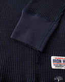 Iron Heart IHTL-1213-NAV - Waffle Knit Long Sleeve Thermal Henley - Navy
