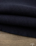 Iron Heart IHTL-1213-NAV - Waffle Knit Long Sleeve Thermal Henley - Navy