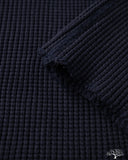 Iron Heart IHTL-1213-NAV - Waffle Knit Long Sleeve Thermal Henley - Navy