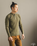 Iron Heart IHTL-1213-OLV - Waffle Knit Long Sleeve Thermal Henley - Olive