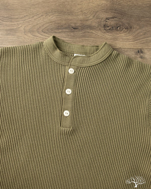 Iron Heart - IHTL-1213-OLV - Waffle Knit Long Sleeve Thermal