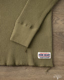 Iron Heart IHTL-1213-OLV - Waffle Knit Long Sleeve Thermal Henley - Olive
