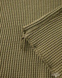 Iron Heart IHTL-1213-OLV - Waffle Knit Long Sleeve Thermal Henley - Olive