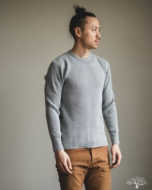 Iron Heart - IHTL-1301-GRY - Waffle Knit Crew Neck Thermal - Grey