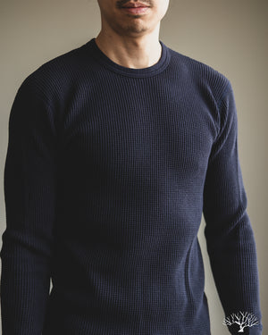 Iron Heart - IHTL-1301-NAV - Waffle Knit Crew Neck Thermal - Navy