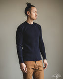 Iron Heart IHTL-1301-NAV - Waffle Knit Long Sleeve Crew Neck Thermal - Navy