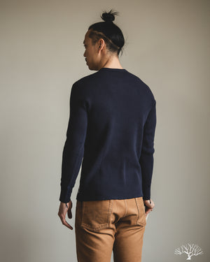 Iron Heart - IHTL-1301-NAV - Waffle Knit Crew Neck Thermal - Navy