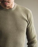 Iron Heart Heavy Waffle Long Sleeve Crew Neck Thermal - Olive