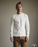 Iron Heart IHTL-1301-WHT - Waffle Knit Long Sleeve Crew Neck Thermal - White