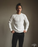 IHTL-1301-WHT - Waffle Knit Long Sleeve Crew Neck Thermal - White