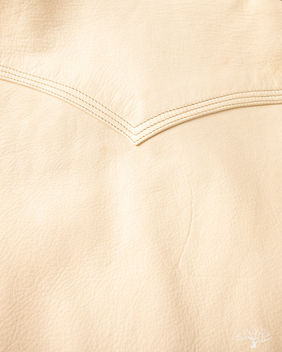 Iron Heart x Simmons Bilt Horsehide Western Shirt - The Pale Rider - Natural