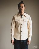 Iron Heart x Simmons Bilt Horsehide Western Shirt - The Pale Rider - Natural