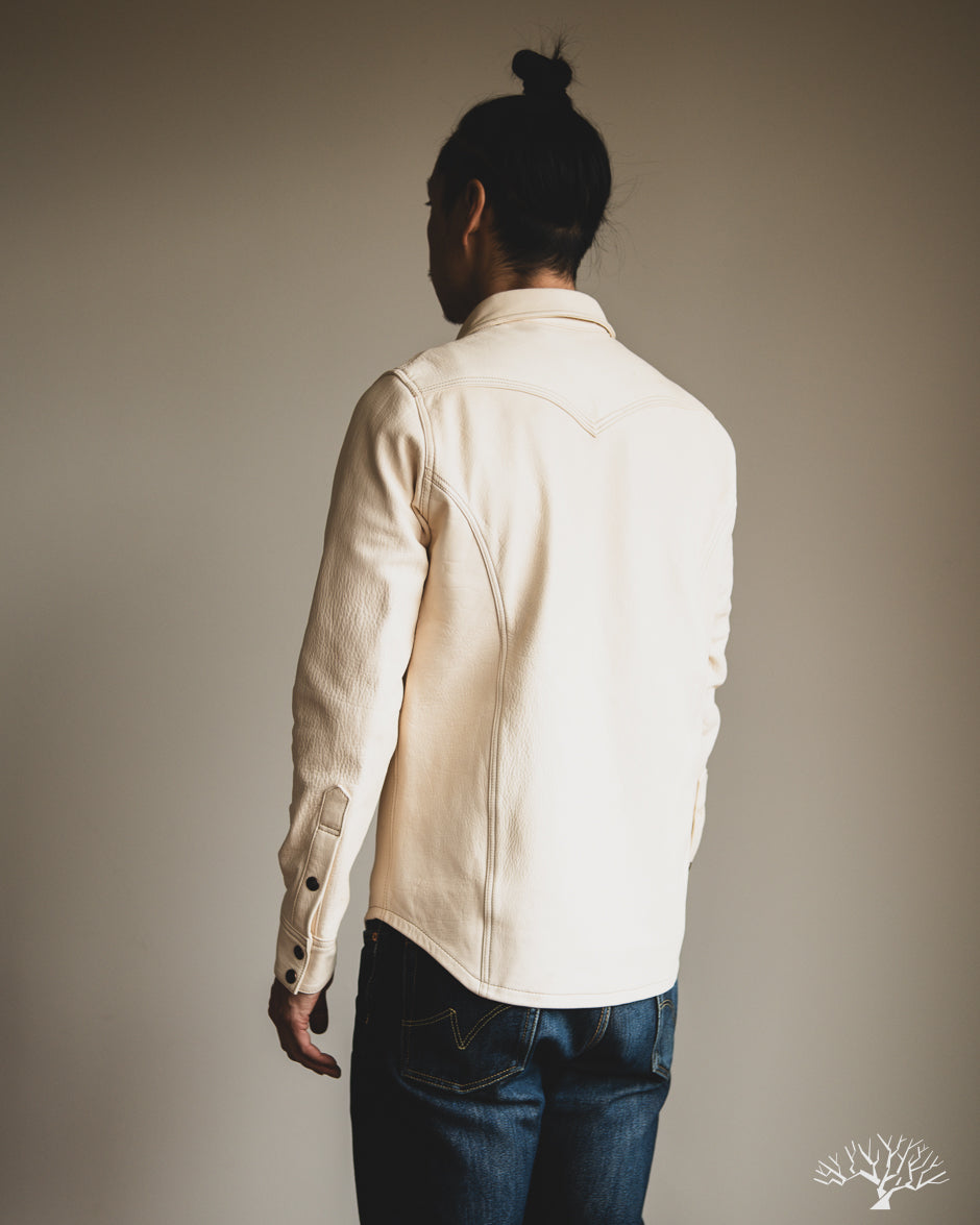 Iron Heart x Simmons Bilt Horsehide Western Shirt - The Pale Rider - Natural