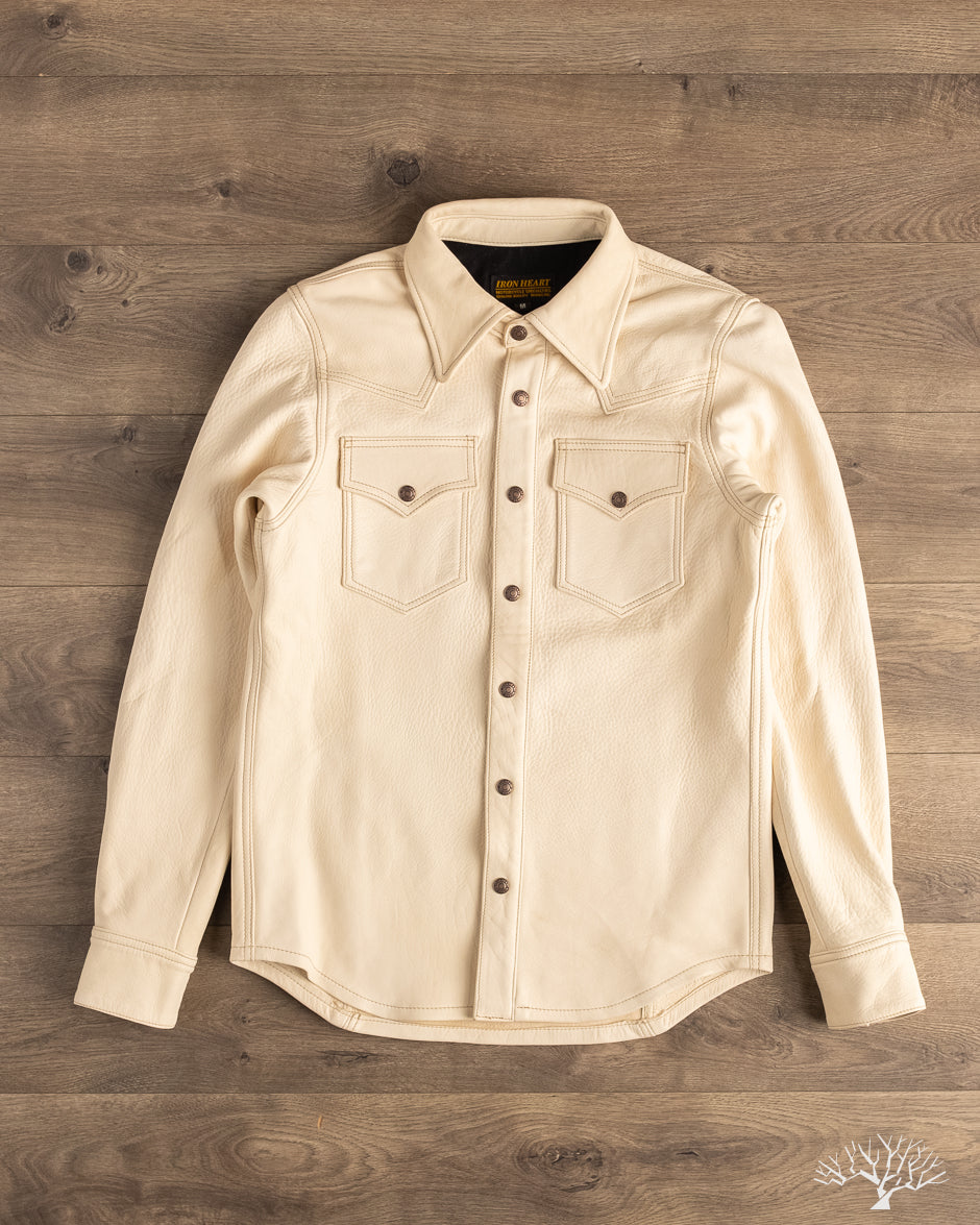 Iron Heart x Simmons Bilt Horsehide Western Shirt - The Pale Rider - Natural