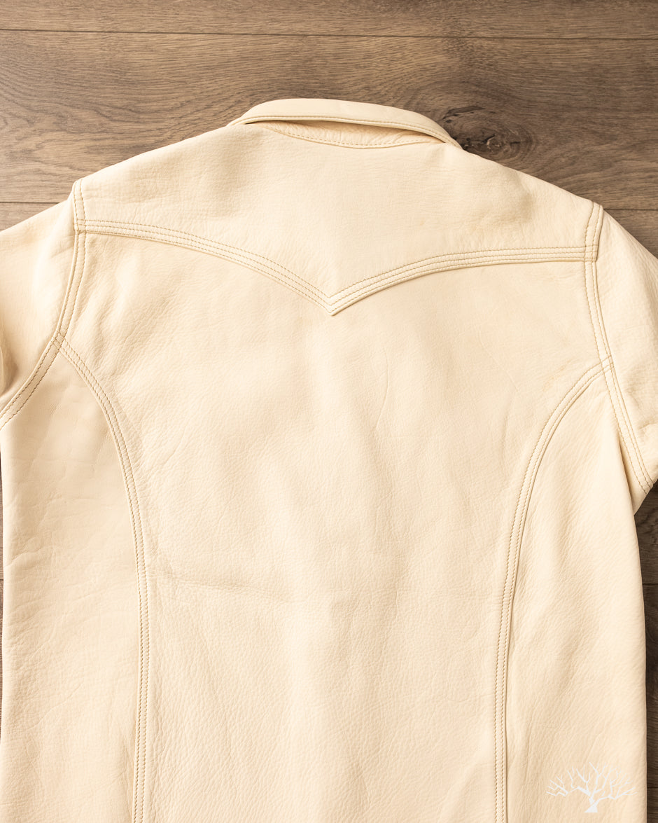 Iron Heart x Simmons Bilt Horsehide Western Shirt - The Pale Rider - Natural