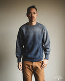 Maru Sankaku Peke - Garment Dyed Sweatshirt - Navy