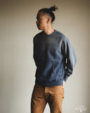 Maru Sankaku Peke - Garment Dyed Sweatshirt - Navy