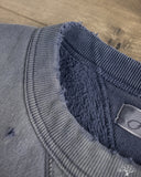 Maru Sankaku Peke - Garment Dyed Sweatshirt - Navy