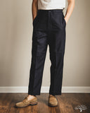 Merz b. Schwanen 1920s Refined Wool-Cotton Worker Chino - Dark Navy